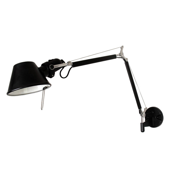 Riley Adjustable 60cm Wall Light w Switch in Black, White or Silver