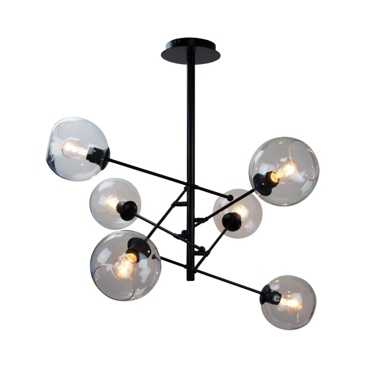 Magra 6 Light 90cm Suspension Pendant in Black