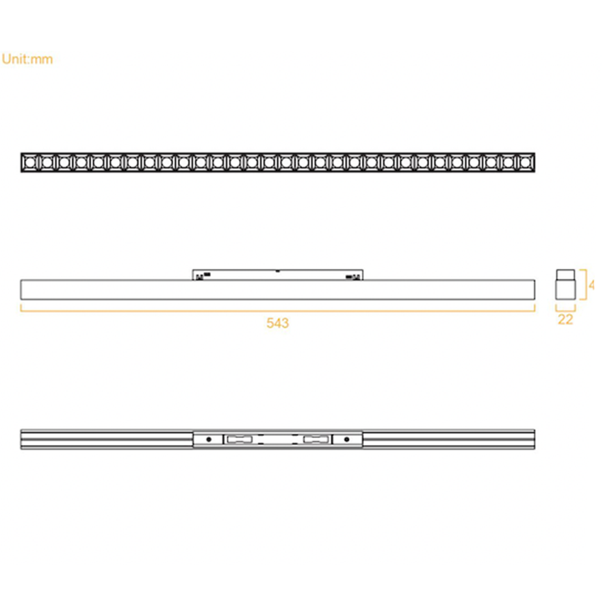Modern Recessed 300cm Linear Magnetic Track Ultra Low Glare Kit