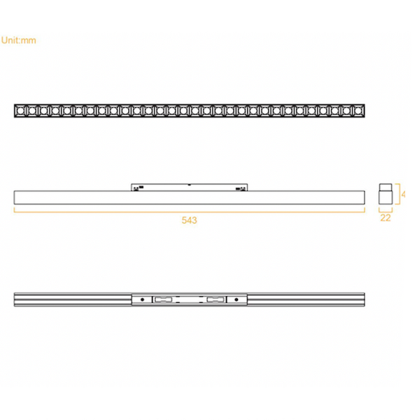 Modern Recessed 200cm Linear Magnetic Track Ultra Low Glare Kit