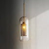 Stark Skinny Modern Mesh 15cm Glass Pendant in Brushed Brass