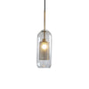 Stark Skinny Modern Mesh 15cm Glass Pendant in Brushed Brass