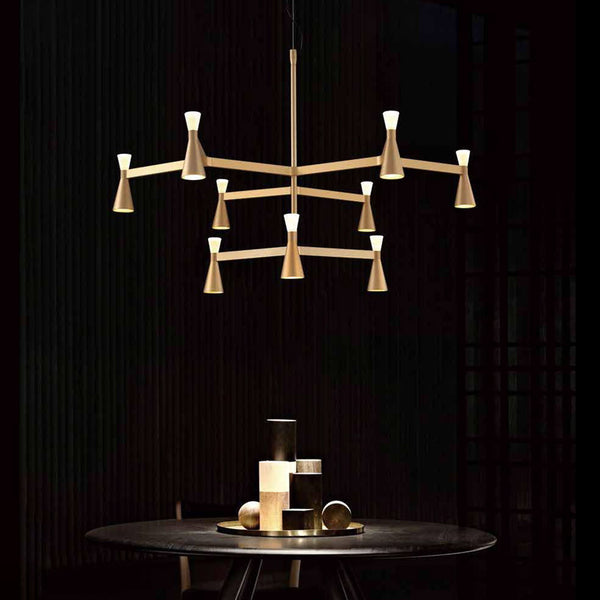 Triumph 9 Arm Modern Contemporary Chandelier in Black or Gold