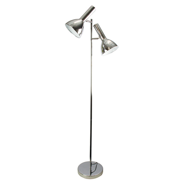 Ven Twin 150cm Retro Floor Lamp in Black, White, Chrome or Polished Chrome