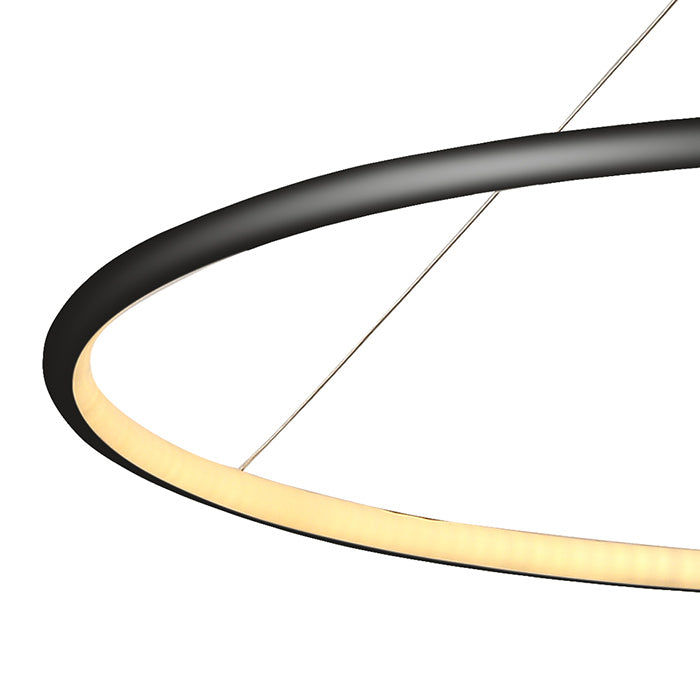 Modern Black Circle Pendant Light Ring Round 