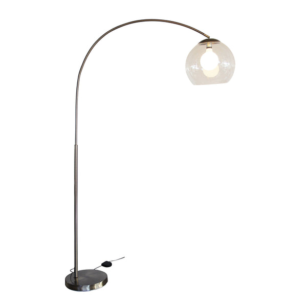 Curve Large 195cm Lamp with Acrylic Shade in Antique Brass or Black