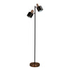 Diaz Twin Mid-Century Floor Lamp 150cm in Brushed Chrome or Copper