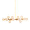 replica mimosa gold brass linear kitchen island pendant light opal glass dimmable DALI 