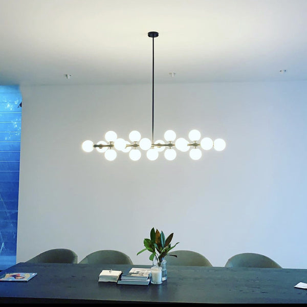 Modern Black dining table feature pendant light replica mimosa 19 light large DALI dimmable 