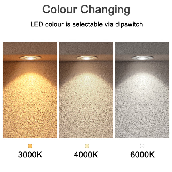 Outdoor colour outlet changing downlights